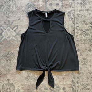 Leith Black Tank Top With Tie